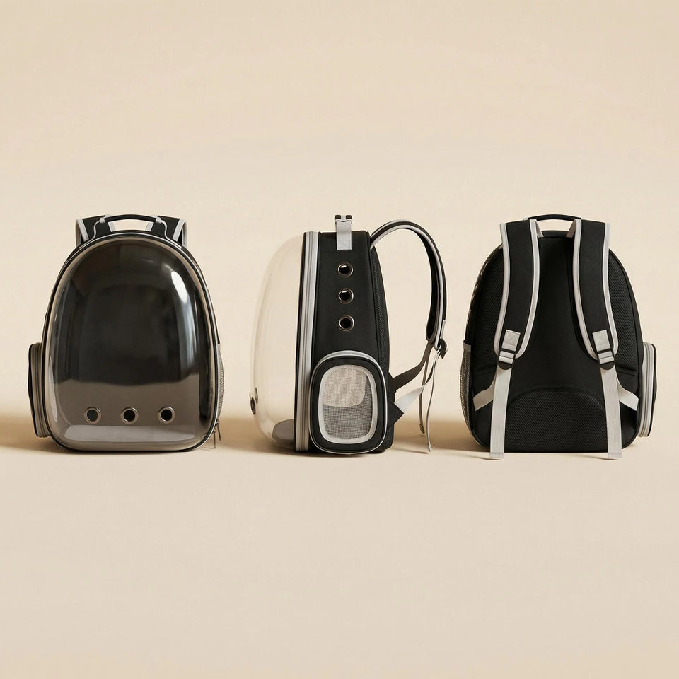 Portable Transparent Pet Cat Carrier Clear Dome Space Capsule Pet Carrying Bag Breathable Cat Backpack Vet Visit