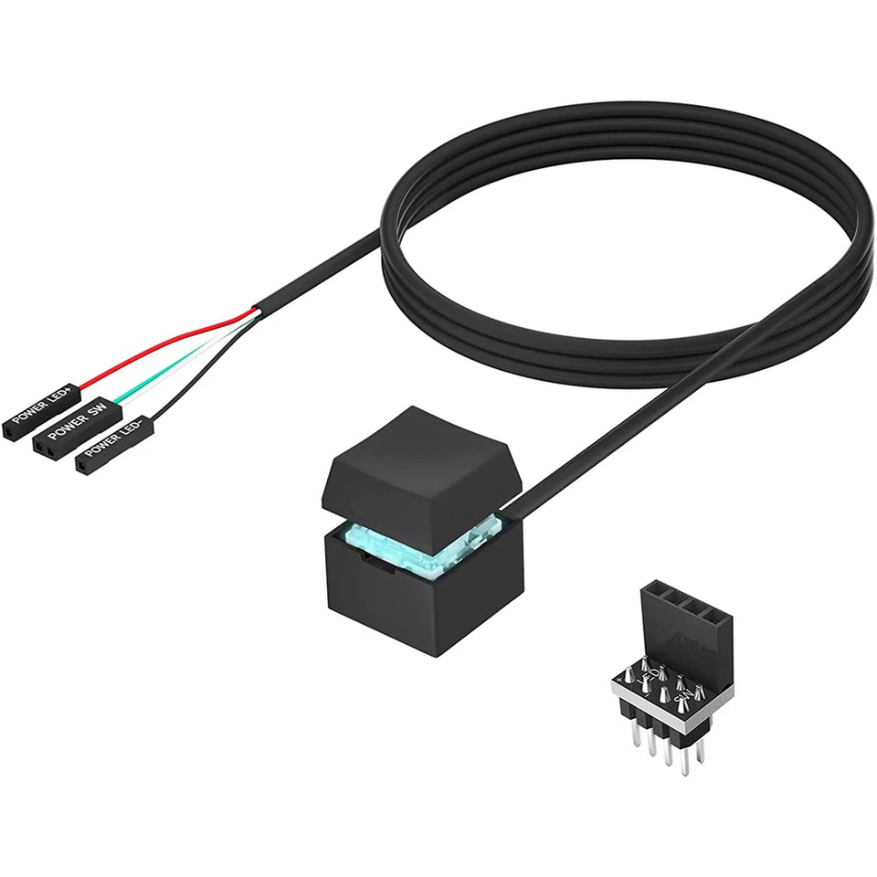 RGEEK  PC Power Button SwitchMechanical Keycaps Motherboard External Start Computer Switch On/Off Button Extension Cable