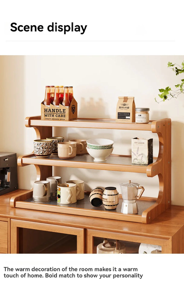 Bamboo Desktop Storage Rack Cup Dish Stationery Holder Books Shelf Bookcases Multi-layer Desk Organizer Office Home Supplies