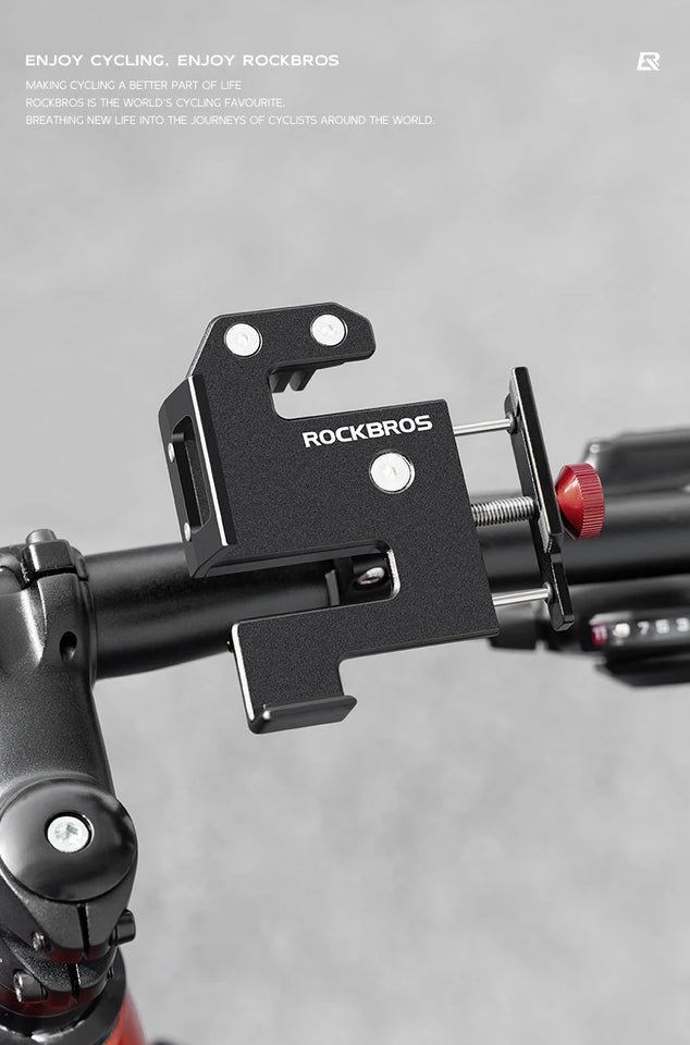 ROCKBROS Bike Phone Holder 360° View Bicycle Phone Holder for 4.7-7 inch Mobile Phone Moto Motorcycle Bracket Shockproof Bracket