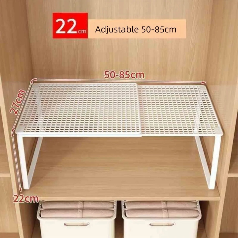 Closet Shelf Wardrobe Organizer Wardrobe Divider Board Stackable Shelves Clother Storage Rack Telescopic Adjustable