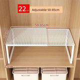 Closet Shelf Wardrobe Organizer Wardrobe Divider Board Stackable Shelves Clother Storage Rack Telescopic Adjustable