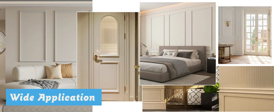 Pre-Cut Wainscoting Panel Kit, 3-Piece Wall Molding for Living Room Bedroom Accent Wall, Glue Installation, DIY Home Decor