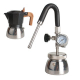 capsulone 2 ways use steam milk foam pot Moka Pot milk frother for coffee milk Latte art color black