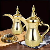 Golden Arabic Coffee Pots, ,Hot Water long-mouthed Tea Kettle Coffee Maker, Narrow Teapot 500/700ML 304 Stainless Steel