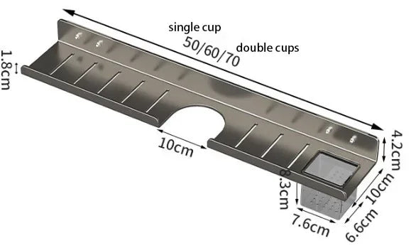 Washroom Faucet Sink Wall-mounted Punch-free Organizer In Front Of The Mirror Bathroom Shower Gel Storage Shelf