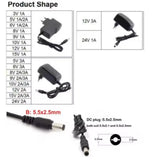 1000ma 2000ma AC to DC 1A 2A 3V 5V 6V 8V 9V 10V 12V 15V 24V Power Supply wall charger Adapter US EU plug transformer For Strip
