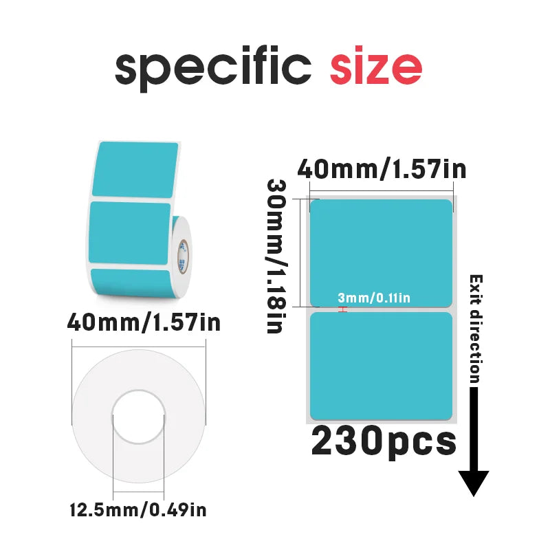 Colorful Label Thermal Paper Sticker For SINMARK Portable Printer P15 Waterproof Self-Adhesive Label Paper