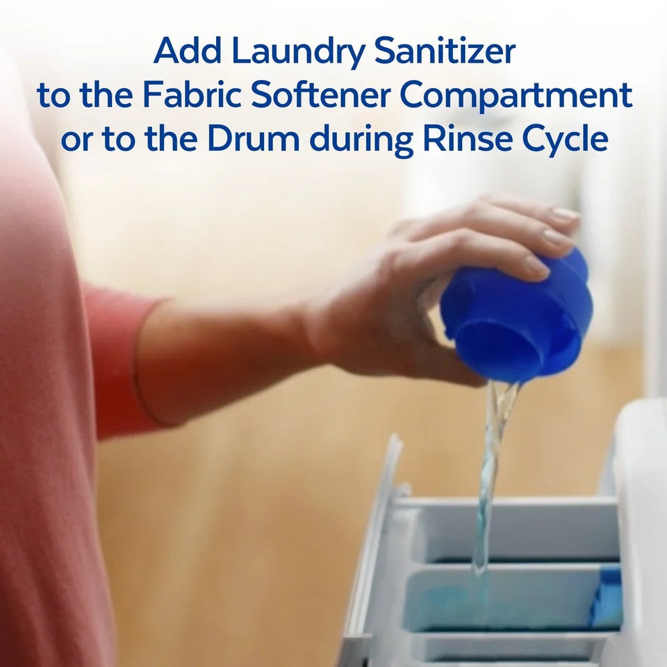 Laundry Sanitizer Additive kills 99 9% bacteria odor eliminator bleach free laundry detergent crisp linen scent safe all fabrics