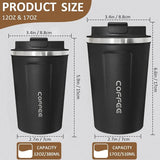  Stainless Steel Coffee Mug Travel Double Leak Proof Car Thermos Cup Tea Coffee Mug Reusable Hot Cold Drinks Insulated Cup