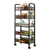5-Tier Rolling Storage Organizer, Mobile Utility Cart, Kitchen Cart With Wheels, Storage Shelves Multifunctional Storage Cart