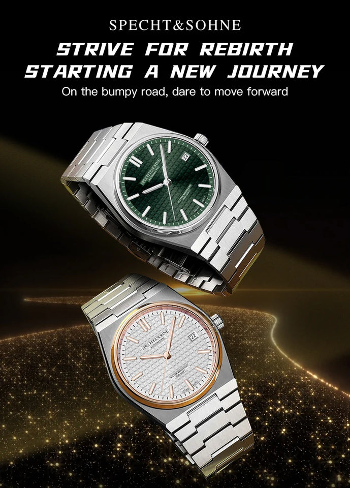 New Specht&Sohne Wine Red Men's Mechanical Wristwatch Miyota Automatic Watches Sapphire Crystal 37MM Stainless Steel Waterproof