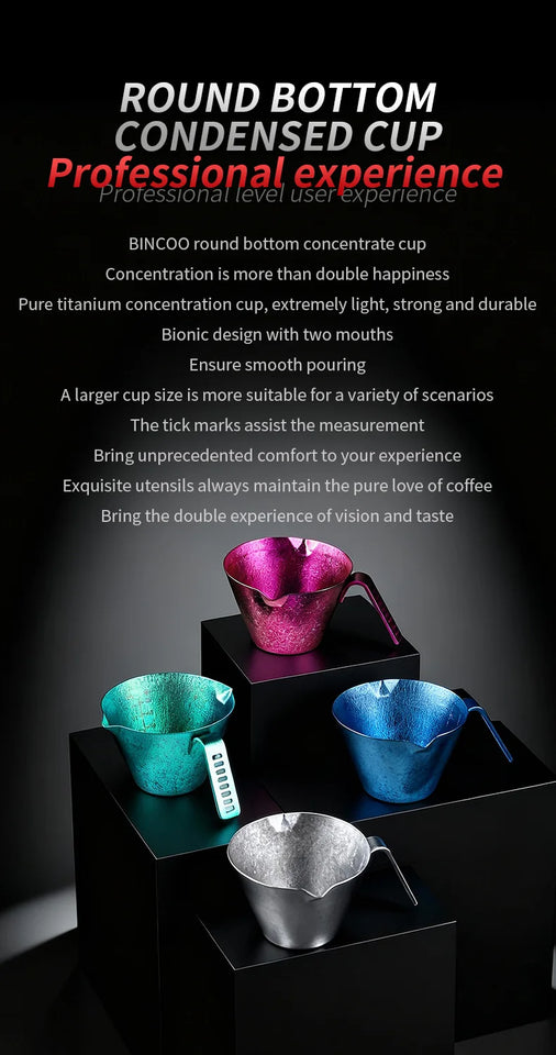 Bincoo Premium Titanium Coffee Cup 90ml for Espresso Extraction and Milk Measurement Durable Pure Titanium Construction Perfect
