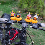 Bicycle Bell Black/Yellow Duck Cartoon Little Ducks Helmet Head Light Shining Duck Bicycle Bells Handlebar Bicycle Accessories
