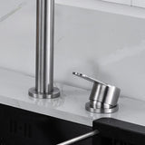 Hidden Lifting Folding Kitchen Faucet 304 Stainless Steel Sink Faucet Hot and Cold Mixed Water Separate Sink Tap Dual Holes