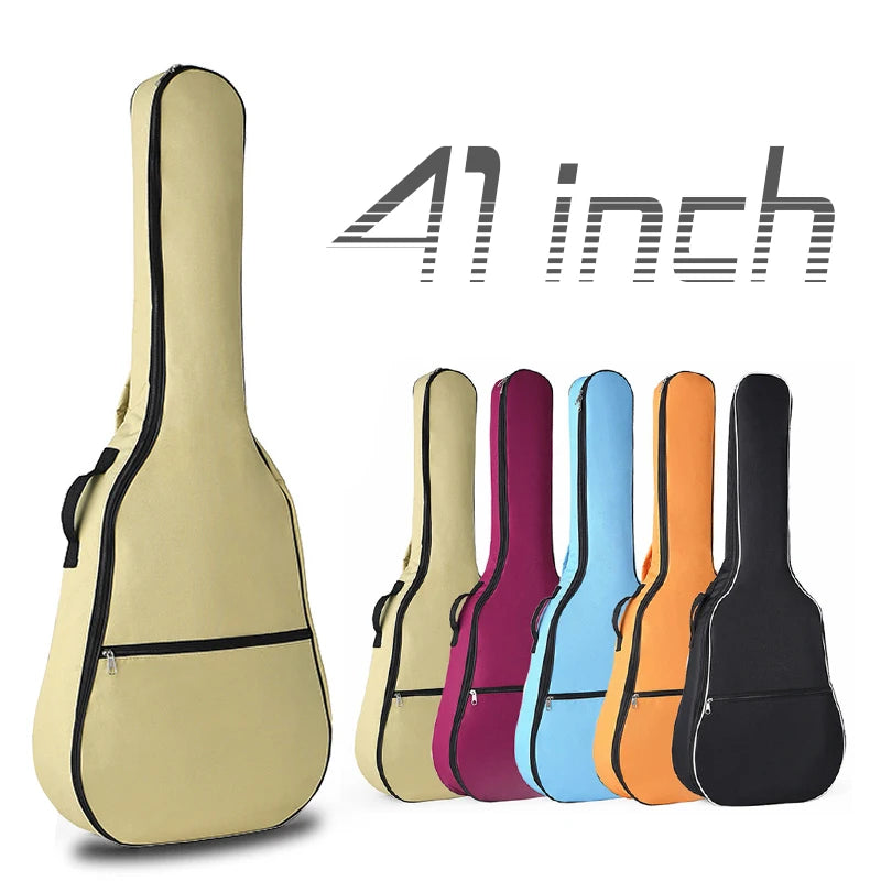 41 Inch Acoustic Guitar Gig Bag Case Portable Oxford Fabric Waterproof Double Straps Padded Soft Backpack Guitar Accessories