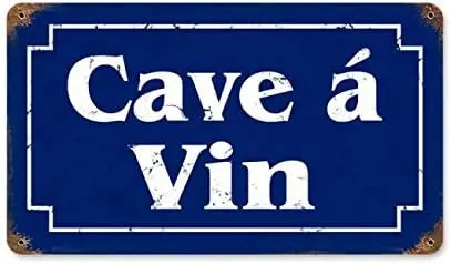 Hao East Metal Sign  - Cave a Vin French Wine Cellar Aluminum Tin Signs for Home Kitchen Coffee Farm Wall Art Decor