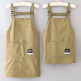 【Peace】Household Canvas Apron Oil-proof Can Wipe Hands Kitchen CookingMen Women Adult With Tool Pocket Fashion Coffee Over Apron