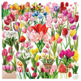 50 Pcs Transparent Flower & Plant Stickers - PET Decorative Craft Supplies for Journals, Notebooks, Tablets(Anime Worlds Store)