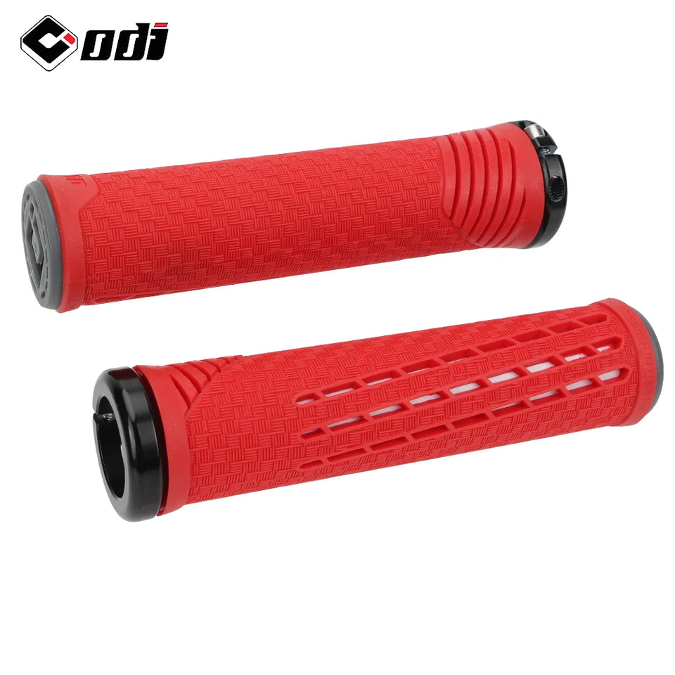 ODI CF Silicone Bicycle Grips Carbon Fiber Reinforced Handle Plugs MTB Anti-slip Lock-on Handlebar Cover Comfortable Bike Parts