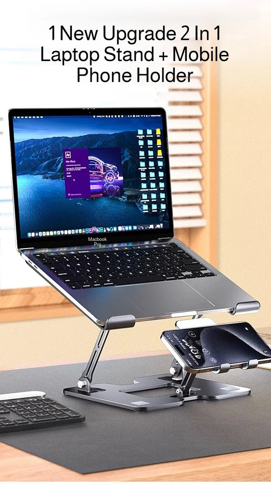Laptop Stand Office Liftable Carbon Steel Laptop Stand Two in One Heightened Foldable Vertical Cooling Ergonomic Laptop Stand