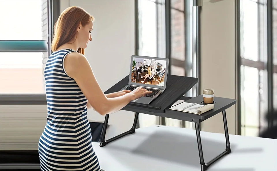 Tray table, notebook computer and writing table, dining table and notebook computer bed support