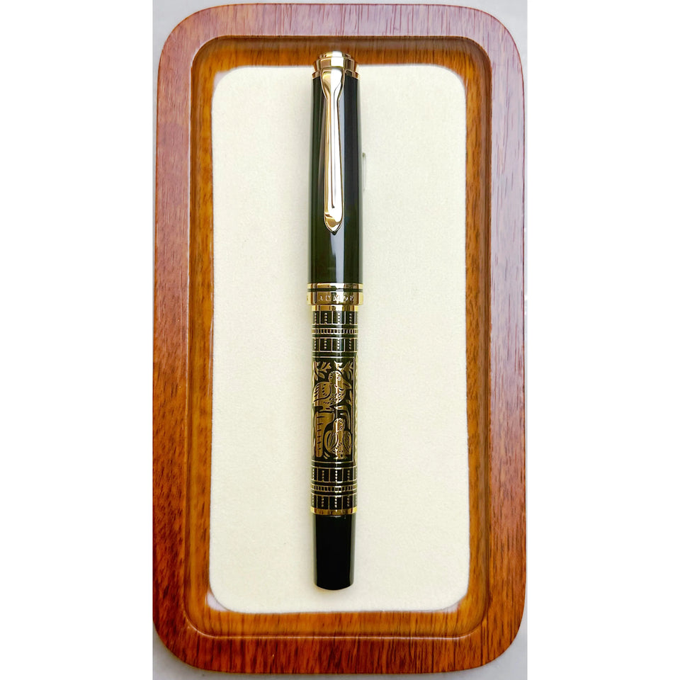 ADMOK J800 Finely Carved Piston on Ink Schmidt Nib BOCK Nib Pelican Pen Baileybird Fountion Pens Business Office Writing