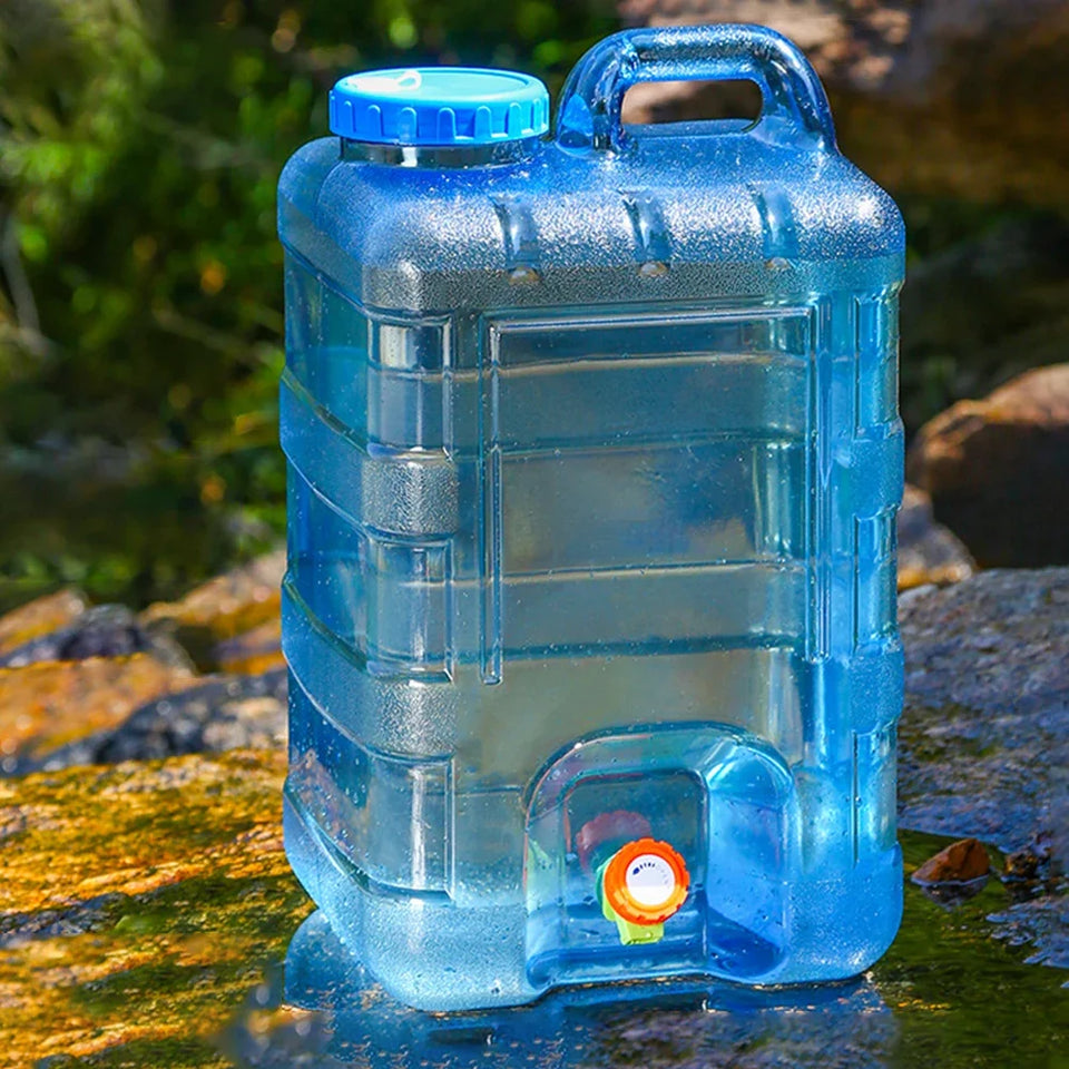 28L Water Storage Container Large Capacity Mineral Water Barrel Dustproof Camping Drinking Water Bucket for Self-Driving Tour
