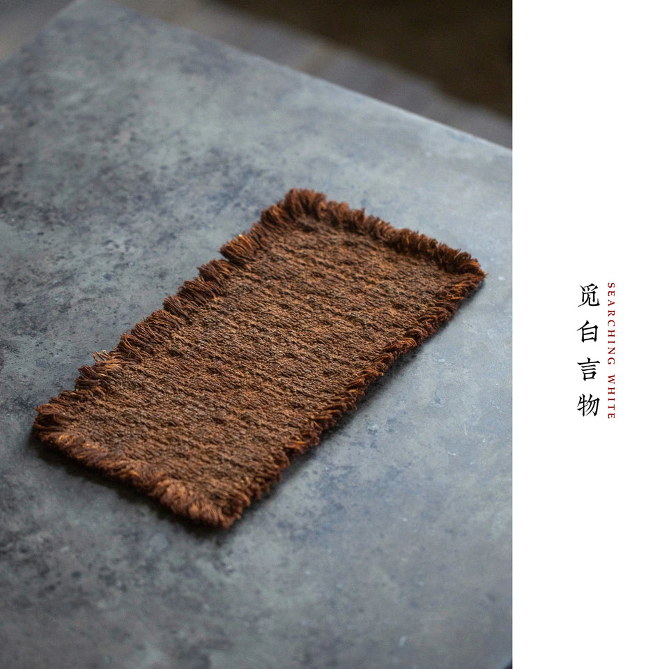 Tea mat, pure handmade plant table runner, pure cotton, thick coarse dry soaking, retro wabi-sabi tea ceremony accessories