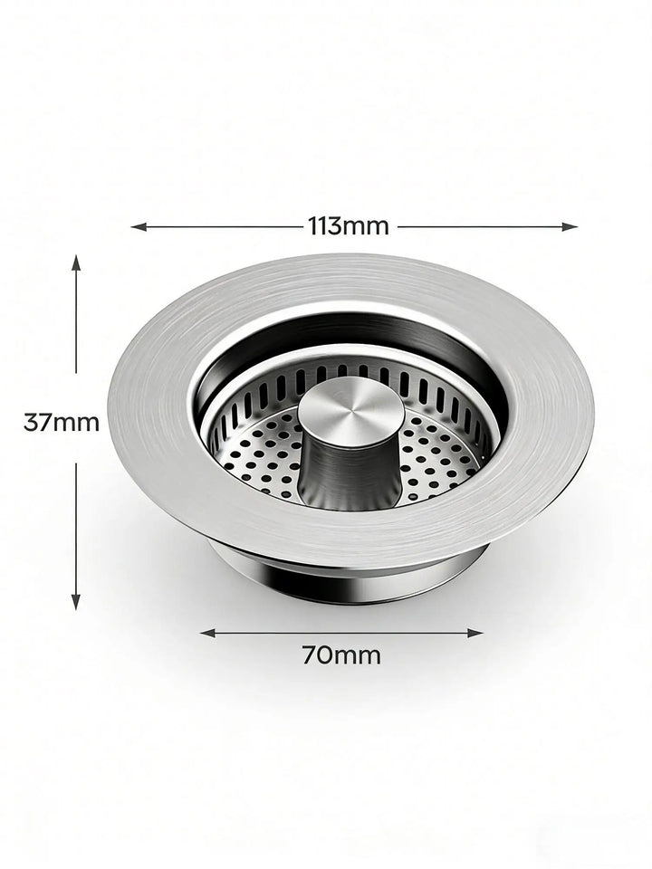 3 in 1 Kitchen Sink Drain Strainer,Universal Stainless Steel Kitchen Sink Stopper, Pop Up Anti-Clogging for 3-1/2 Inch US Standa