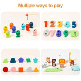 Montessori Wooden Toys Kids Busy Board Shape & Number Matching Digital Shape Educational Toys For Children Gifts