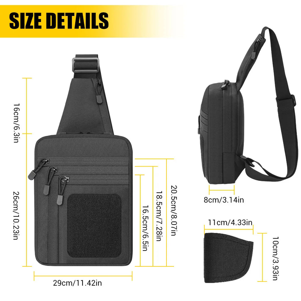 Concealed Carry Bag Tactical Crossbody Sling Backpack Shoulder Gun Holster Bag Chest Pack EDC Pouch Pistol Holster Bag Hunting