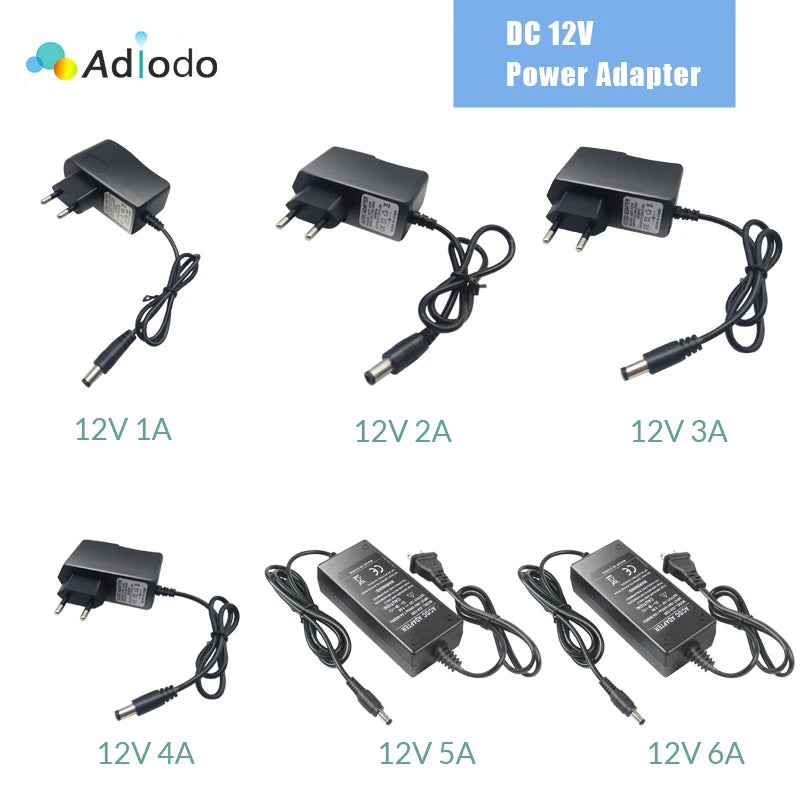AC 110-240V DC 12V 1A 2A 3A 5A 6A 8A Universal Power Adapter Supply Charger adapter Eu Us Au Uk for 5M 10M 30M LED Light Strips