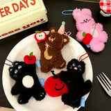 1/4 Pcs Cartoon Plush Doll Pendant Cute Pet Backpack Pendant Backpack Bead Chain Pendant