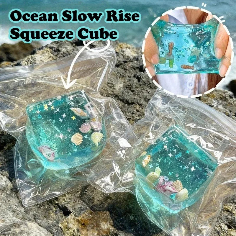 2026 ICE CUBE NEW Squishy Toys Squishy Maltose Ocean Cube Stress Anxiety Relief Bal Soft Squeeze Toy Sensory Fidget Gifts NO BOX