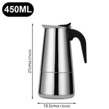 2/4/6/9/12 Cups Coffee Pot Mocha Espresso Latte Stovetop Filter Stainless Steel for Kitchen Moka Coffee Maker Coffee Maker Pot
