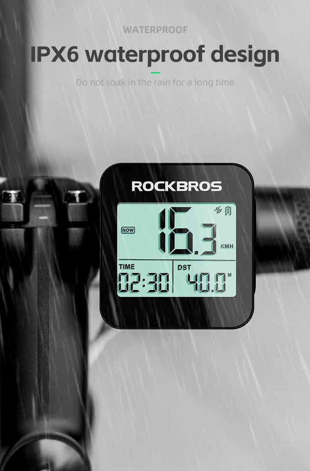ROCKBROS Bike Computer GPS Speedometer Road Bike MTB IPX6 Waterproof Wireless Stopwatch Cycling Odometer Bicycle Accessories