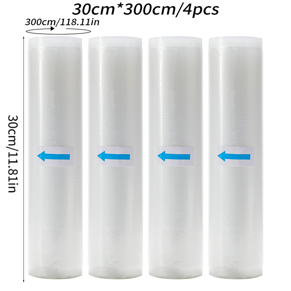3 rolls of 3m vacuum sealed bag, free of bisphenol A, seven layer co extruded diamond grain food packaging bag