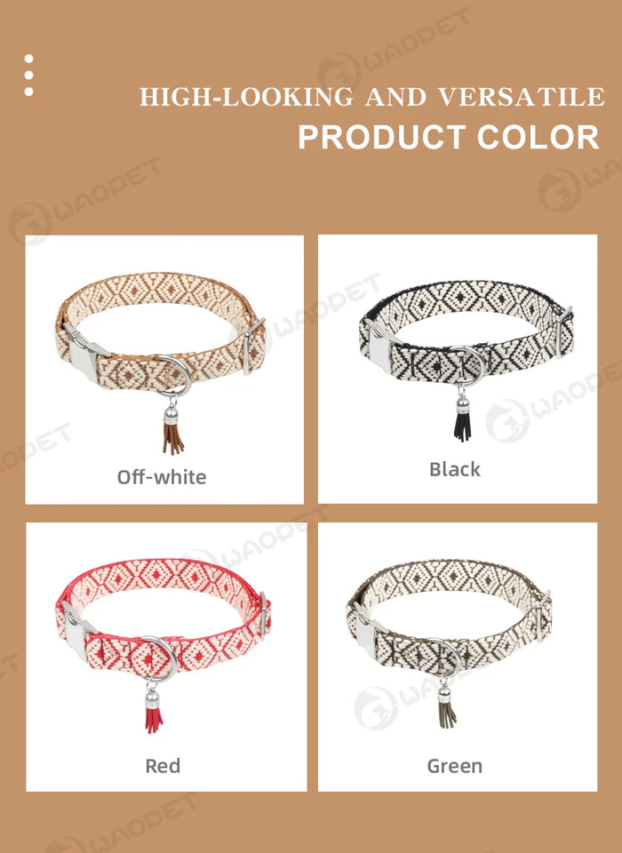 Bohemian Ethnic Style Pet Collars For Small Medium And Large Dogs Multi-colors Choose Adjustable Luxurious Trend New Arrivals