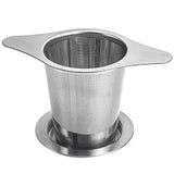 Tea Infuser Basket with Dual Handle Fine Mesh Stainless Steel Cup Loose Leaf Tea Funnel Strainer Tearoom Supplies