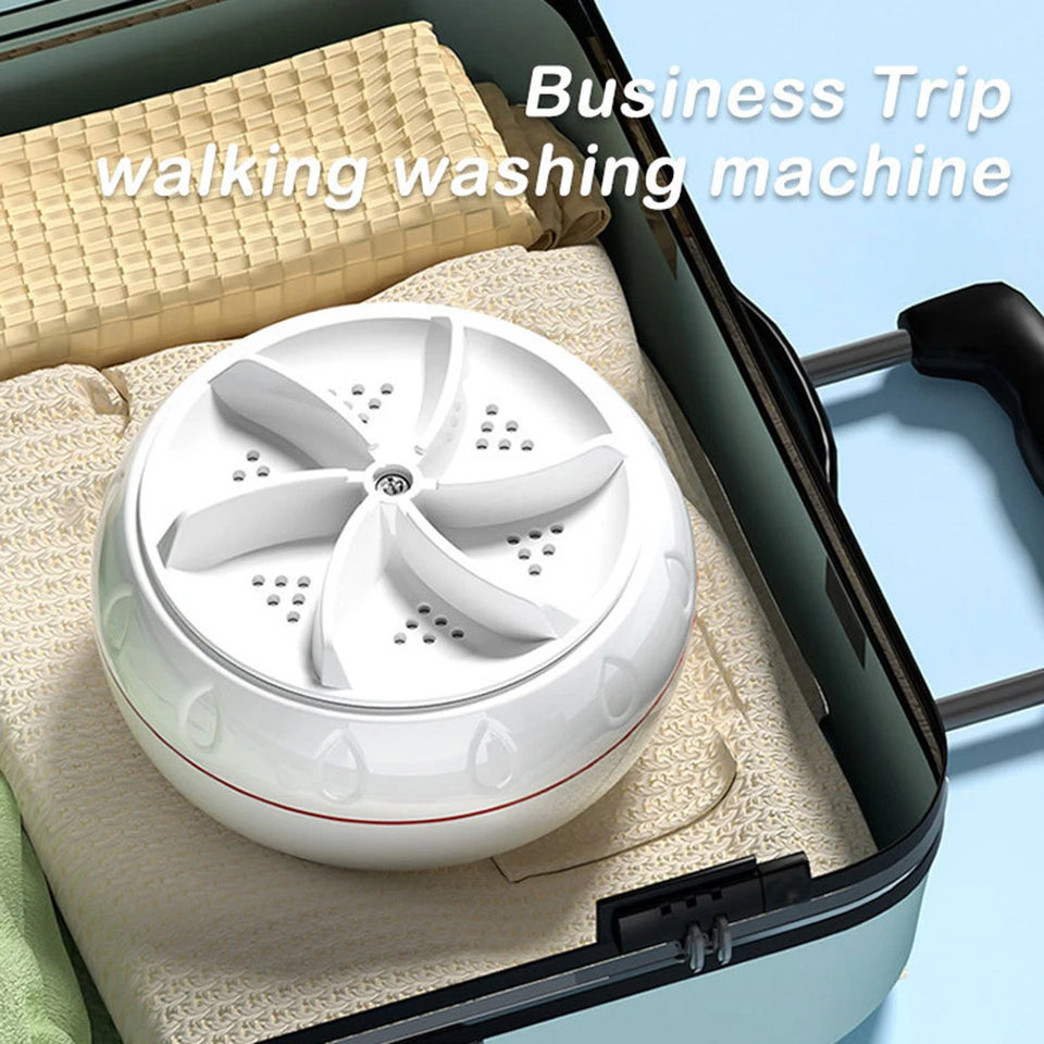 Portable Turbo Washing Machine Hight Power Mini Ultrasonic Washer for Baby Clothes Underwear Socks Business Trip Travel USB