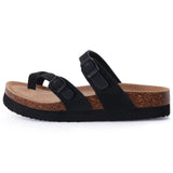 Gacimy Women Fashion Thick Sole Leather Clogs Slippers Classic Women's Mules Cork Clogs Slipper Outdoor Deep Heels Shoes Sandal