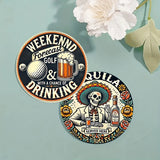 6pcs 10cm Wooden Vintage Beer Themed Coaster Tea Coffee Cup Pad Heat Resistant Round Bowl Teapot Mat Wood Placemats Coasters