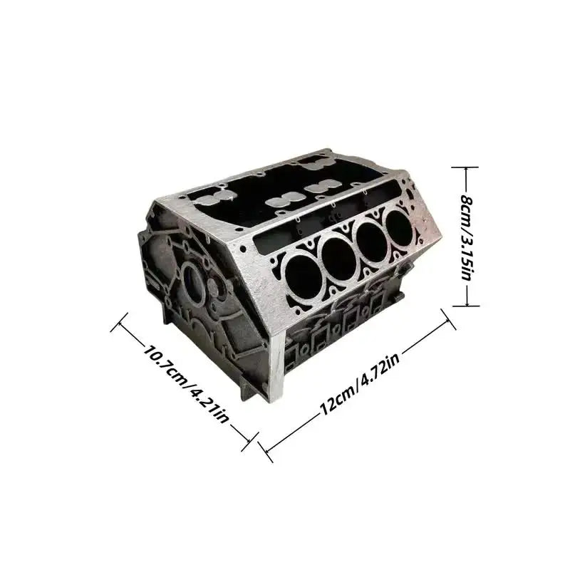 Unique Engine Block Office Desk Organizer - Business Card And Pen Holder, Perfect Gift For Car Enthusiasts And Mechanics, Lightw