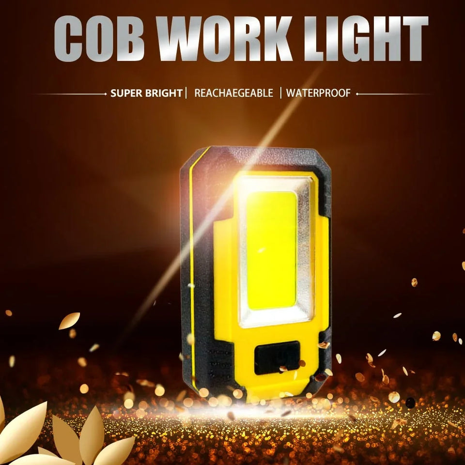 1-5PC COB Worklight USB Rechargeable LED Flashlight Power Bank 18650 Portable Camping Lamp with Magnet Waterproof Lantern 4000mA