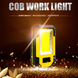 1-5PC COB Worklight USB Rechargeable LED Flashlight Power Bank 18650 Portable Camping Lamp with Magnet Waterproof Lantern 4000mA