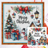 Full Embroidery Eco-cotton Thread 14CT Counted Christmas House Cross Stitch Kit