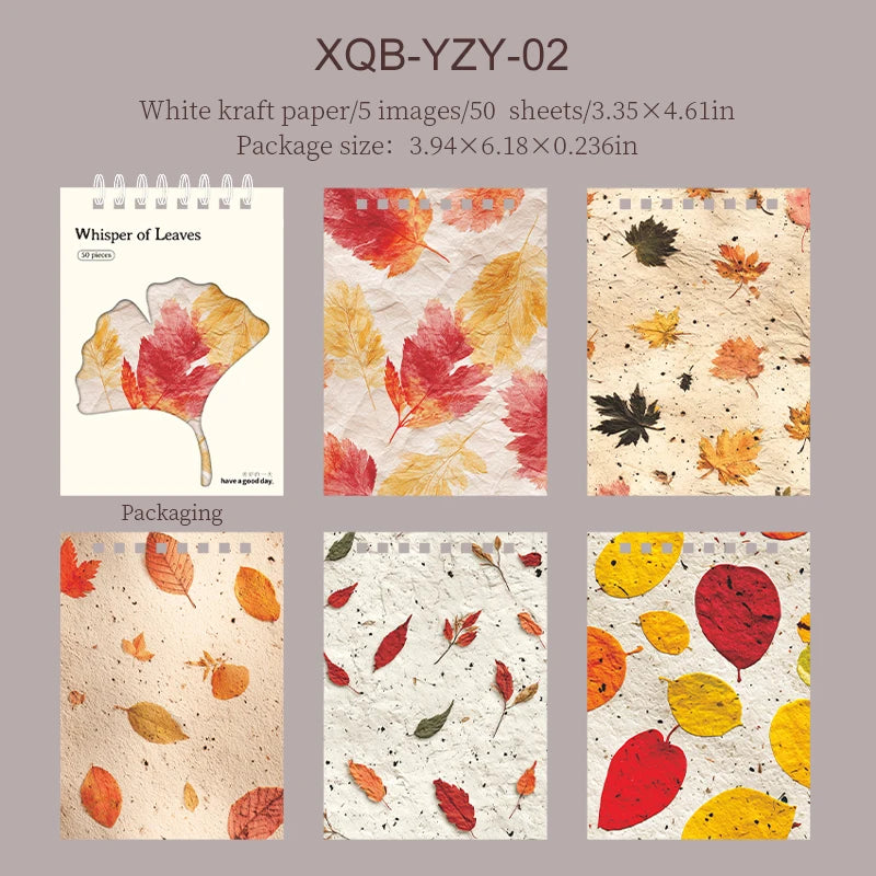 JIANWU Whisper of Leaves Series Vintage Texture Landscape Collage Scrapbook Material Paper Creative Junk Journal Stationery