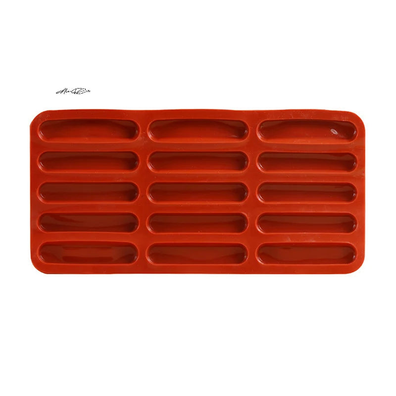 Commercial Silicone Tiramisu Finger Cookies Mold Non-Stick DIY Baking Tools for Household High-Temperature Resistant 15-Diy