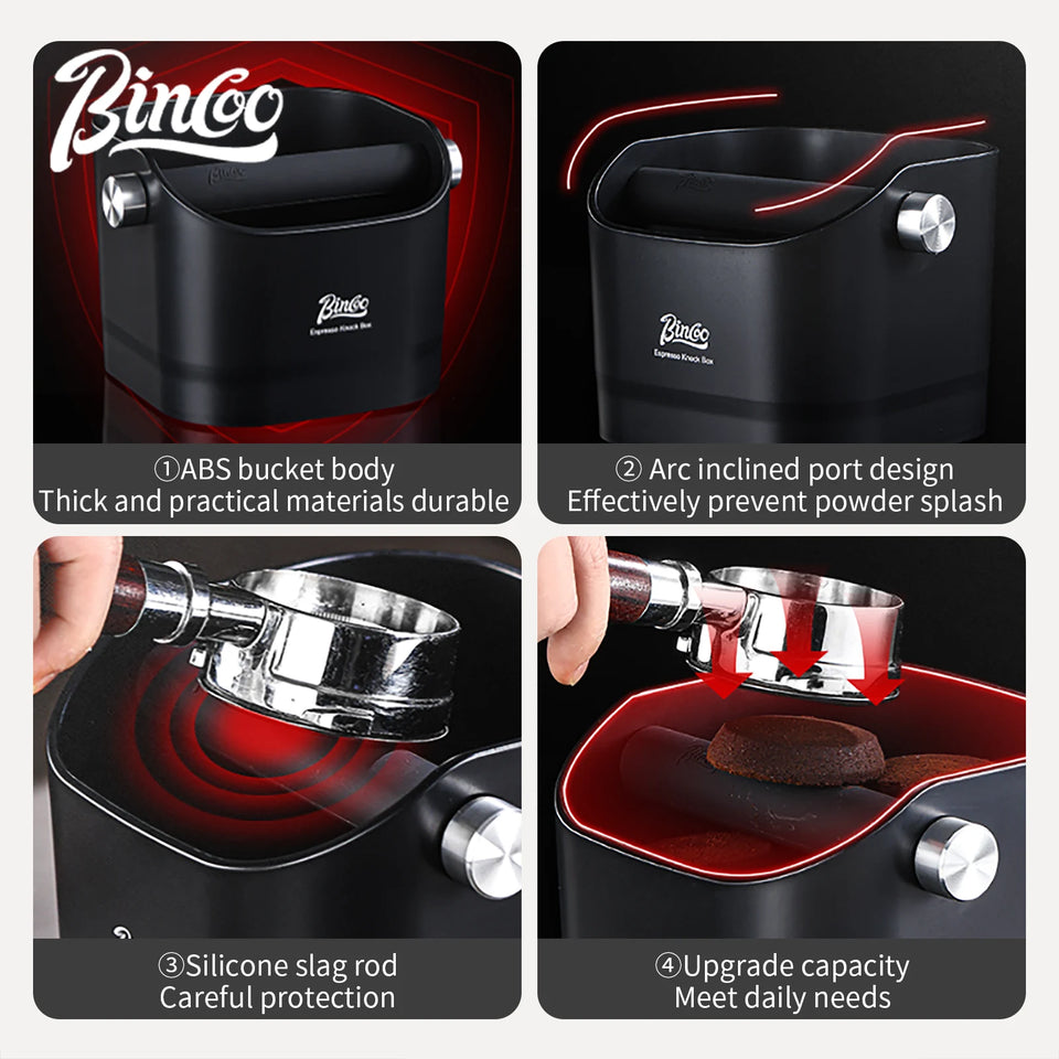 Bincoo 0.8L Coffee Knock Box Espresso Grounds Container Anti Slip Espresso Dump Bin Grind Beveled Barista Goods Cafe Accessories